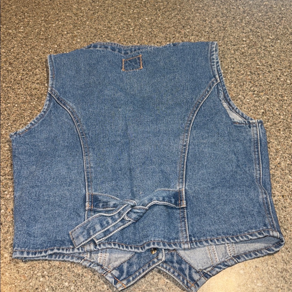 90s y2k unionbay punk grunge moto denim vest - Picture 3 of 3